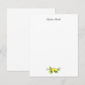 Carte De Remerciements Notes d'illustration de citron (Devant / Derrière)