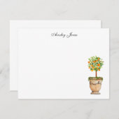 Carte De Remerciements Notes d'illustration de l'agrumes d'oranger (Devant / Derrière)