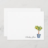 Carte De Remerciements Notes d'illustration topiaire de citron (Devant / Derrière)