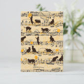 Carte De Remerciements Notes musicales et chatons (Debout devant)