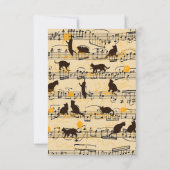 Carte De Remerciements Notes musicales et chatons (Dos)