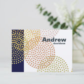 Carte De Remerciements Notes personnalisées par cercles pointillées (Debout devant)