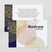 Carte De Remerciements Notes personnalisées par cercles pointillées (Devant / Derrière)