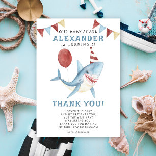Carte De Remerciements Notre Baby Shark 1er Anniversaire Sous La Mer