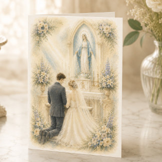 Carte De Remerciements Notre-Dame de Grâce Remerciement de Mariage Cathol