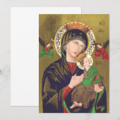 Carte De Remerciements Notre Dame de Perpetual Aide (Devant / Derrière)