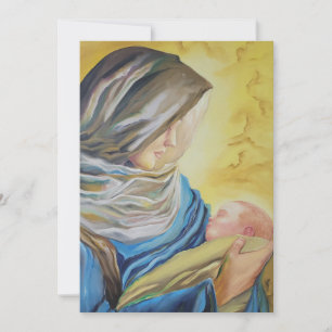 Carte De Remerciements Notre Dame du Silence tenant le bébé Jésus