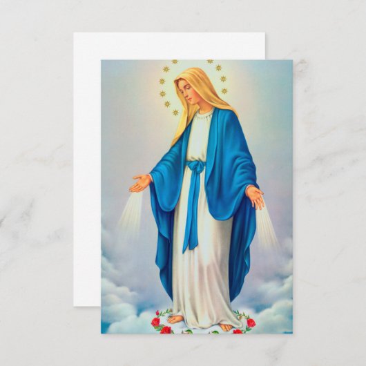 Carte De Remerciements Notre Dame Immaculée Conception (Devant / Derrière)