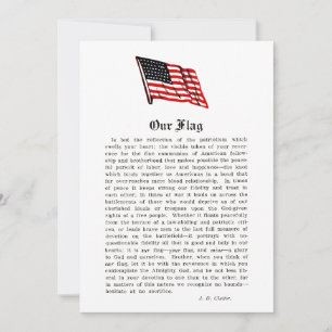 Carte De Remerciements Notre drapeau USA Americana Patriotisme Mots