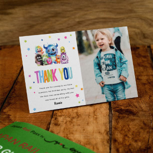 Carte De Remerciements Notre petit anniversaire de monstre