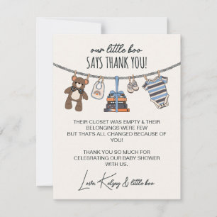Carte De Remerciements Notre petit Boo Boy Baby shower d'Halloween
