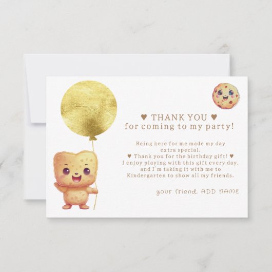 Carte De Remerciements Notre petit cookie fête son premier anniversaire P (Devant)