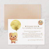 Carte De Remerciements Notre petit cookie fête son premier anniversaire P (Devant / Derrière)