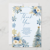 Carte De Remerciements Notre petit Flocon de neige Blue Winter Birday Par (Devant)