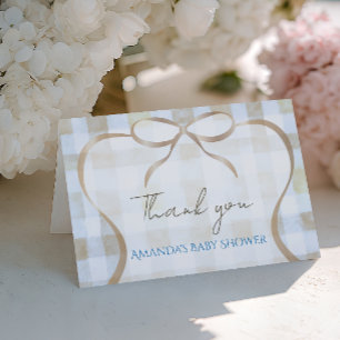 Carte De Remerciements Notre petit garçon cacahuète Baby Shower en vichy