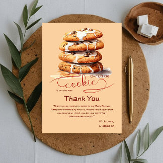 Carte De Remerciements Notre petite cookie est en route Baby Shower