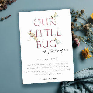 Carte De Remerciements Notre Petite libellule rose Bug N'Importe Quel Âge