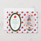 Carte De Remerciements Notre petite tomate tourne une photo d'un parti (Devant)