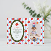 Carte De Remerciements Notre petite tomate tourne une photo d'un parti (Debout devant)