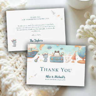 Carte De Remerciements Notre Plus Grande Aventure Baby Shower Vintage Ble