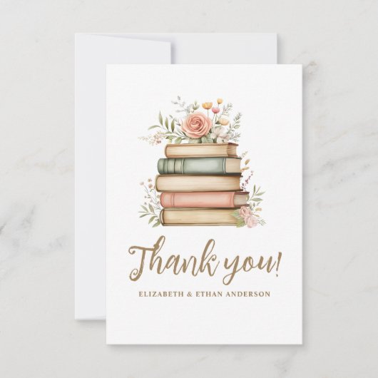 Carte De Remerciements Notre prochain chapitre Storybook Baby shower Merc (Devant)