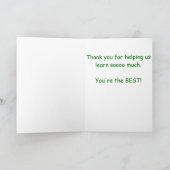 Carte De Remerciements Notre professeur préféré (Intérieur)