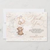 Carte De Remerciements Noun ours sur un croissant de Lune | Ballons Nuage (Devant)