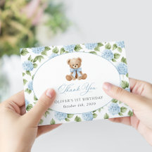 Nounours, Nœud Bleu, Fleurs Bleues, Premier Annive
