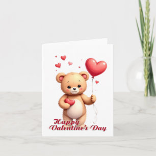 Carte De Remerciements Nounours Ourson en Peluche avec Cœur – Joyeuse Sai