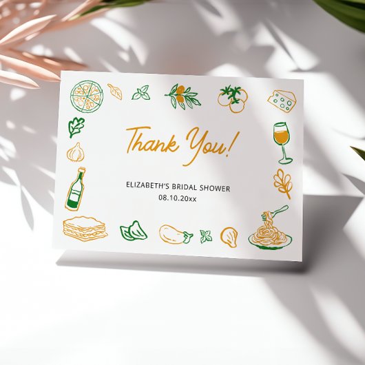 Carte De Remerciements Nourriture italienne rustique C'est de l'amour Ent