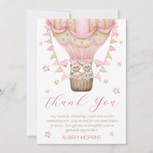 Carte De Remerciements Nous attendons à peine des jumelles Baby Shower