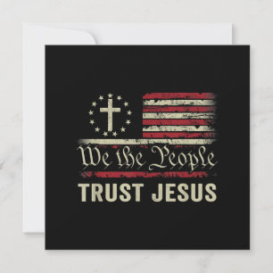 Carte De Remerciements Nous Le Peuple Confiance Jésus - USA Drapeau Chris