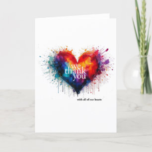 Carte De Remerciements Nous Mercis Avec Tous Nos Coeurs