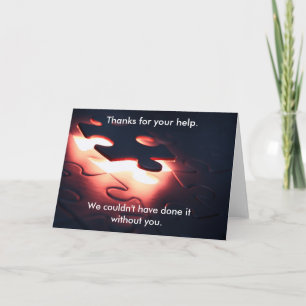 Carte De Remerciements Nous ne pourrions pas l'avoir fait sans vous