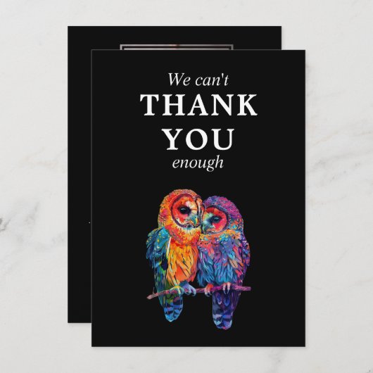 Carte De Remerciements Nous ne pouvons pas vous remercier. MARIAGE de l'u (Devant / Derrière)