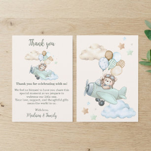 Carte De Remerciements Nous pouvons à peine attendre Aviator Teddy Bear M