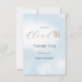 Carte De Remerciements Nous sommes sur Cloud 9 Elegant Script Baby shower (Devant)