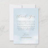 Carte De Remerciements Nous sommes sur Cloud 9 Elegant Script Baby shower (Dos)
