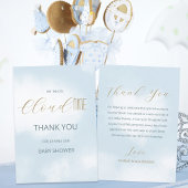 Carte De Remerciements Nous sommes sur Cloud 9 Elegant Script Baby shower