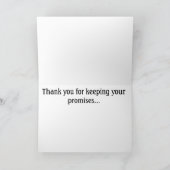 Carte De Remerciements Nous tenons nos promesses (Intérieur)