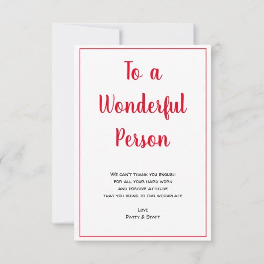 Carte De Remerciements Nous Vous Apprécions Appréciation Gesture Coeurs (Dos)