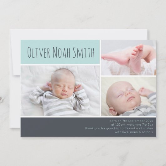 Carte De Remerciements Nouveau bébé faire-part/carte de remerciements (Devant)