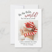 Carte De Remerciements Nouveau bébé vacances statistiques de naissance Ba (Devant)