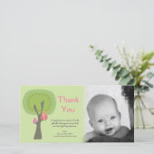 Carte De Remerciements Nouveau cadeau Photocard d'arrivée de bébé de (Debout devant)