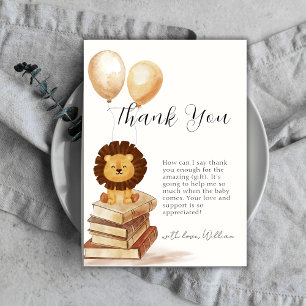 Carte De Remerciements Nouveau chapitre bohème Baby Shower Lion sauvage B