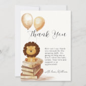 Carte De Remerciements Nouveau chapitre bohème Baby Shower Lion sauvage B (Devant)