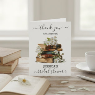 Carte De Remerciements Nouveau Chapitre Commence Livre Shower de Mariée