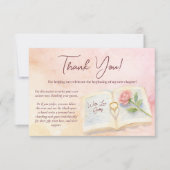 Carte De Remerciements Nouveau chapitre Rose Rose Rose & Anneau Fête des  (Devant)