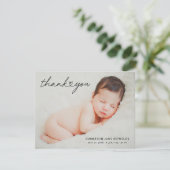 Carte De Remerciements Nouveau-né personnalisé moderne Script de coeur ph (Debout devant)