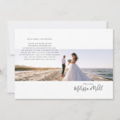 Carte De Remerciements Nouveaux mariés à la main avec une photo Mariage m (Dos)